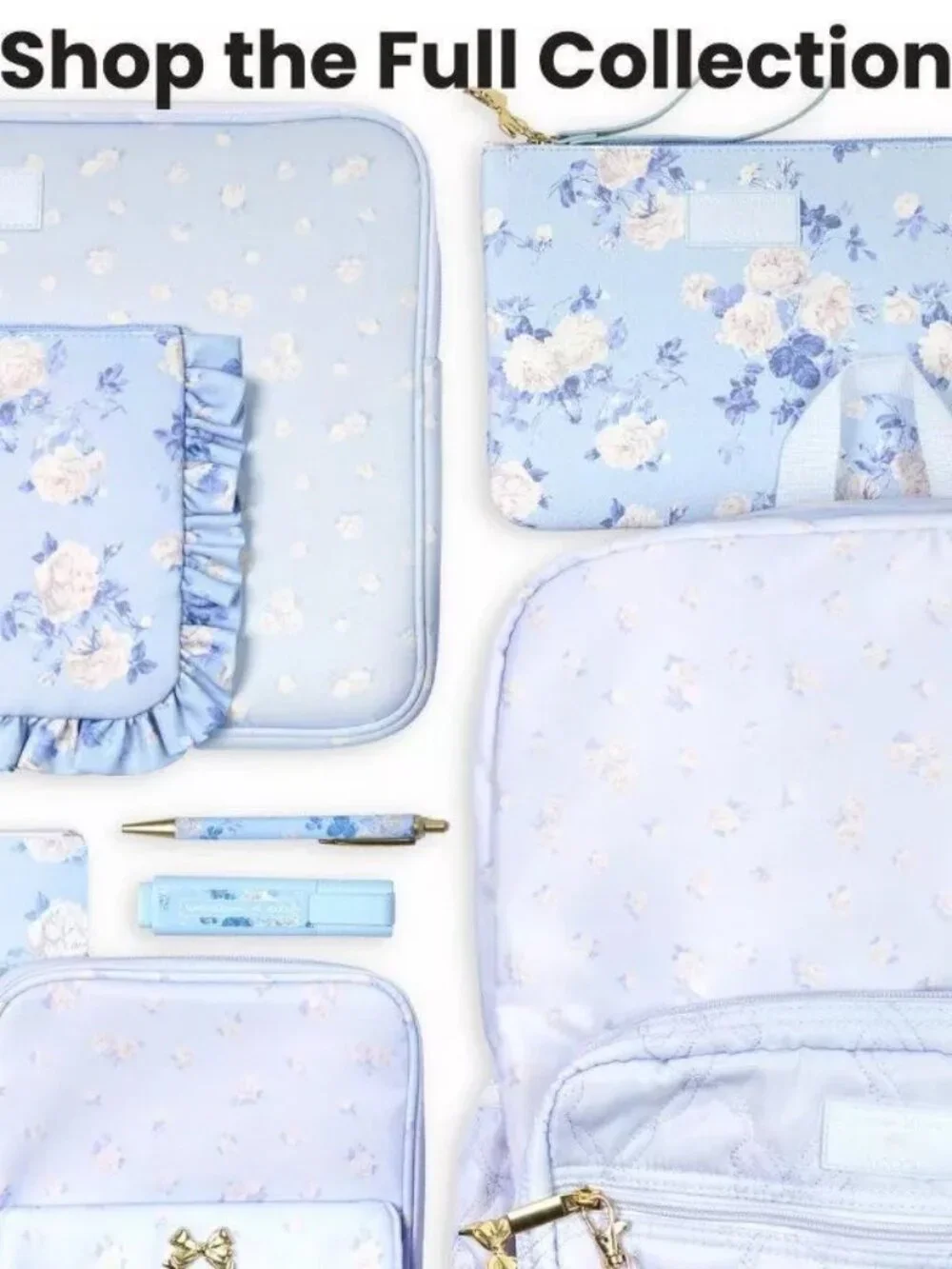 LoveShackFancy x Target - Yoobi Everblooming Rosettes Ditsy Backpack Breezy Blue